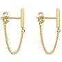 Reffeer Bar Studs Earrings for Women Teen Girls Minimalist Bar Earring with Chain Dangle Earrings 925 Sterling Silver Stud Earrings