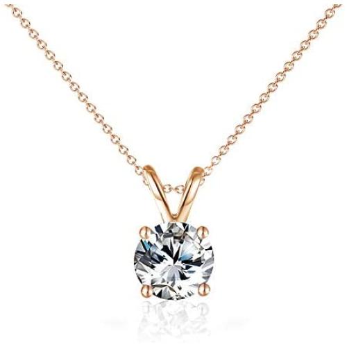 St.Claire 18K Swarovski Crystal Jewelry Necklaces Rose Gold Pendant Necklace Dainty Cubic Zirconia Necklace for Women Jewelry Necklace Happy Mothers Day Gifts Wedding Anniversary