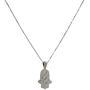 ''May The Lord Bless You And Guard You'' (Birkat Kohanim) Blessing Charm in Hebrew Text on 925 Sterling Silver Hamsa Hand & 19'' Box Chain Necklace - Gift for Protection for Men & Women