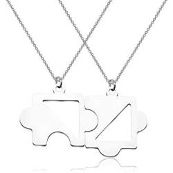 KUIYAI Best Friend Puzzle Piece Necklace 2 Pair of Jigsaw Puzzle Piece Necklace Set Couple BFF Friendship Pendant Jewelry Siblings Gift