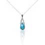 BEAN & VANILLA Larimar Stone Teardrop Ocean Blue Pendant with Italian Sterling Silver Chain Necklace BEAN & VANILLA Larimar Stone Teardrop Ocean Blue Pendant with Italian Sterling Silver Chain Necklace