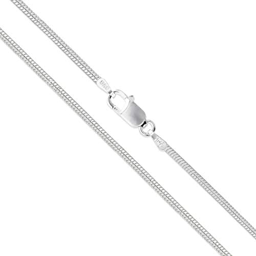 Sterling Silver Round Snake 0.8mm 0.9mm 1mm 1.2mm 1.6mm Chain 925 Italy Necklace