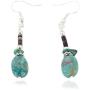 $120 Retail Tag Authentic Made by Charlene Little Navajo Silver Hooks Dangle Natural Turquoise Native American Earrings