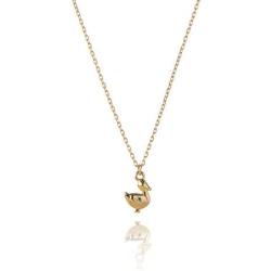 MaLove Cute Duck Inspirational Pendant Necklace, Handmade Gold-Tone Plated Pendant Necklace Jewelry Gift for Women