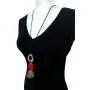Tagua Nut Necklace Long Tagua Necklace in Red and Gray TAG638, Vegetable Ivory Necklace. Organic Handmade Tagua Nut Jewelry Tagua Nut Necklace Long Tagua Necklace in Red and Gray TAG638, Vegetable Ivory Necklace. Organic Handmade Tagua Nut Jewelry