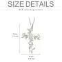 SOULMEET Cross Pendant Necklace Jewelry Gift for Women, Sterling Silver Simulated Opal White Gold Plated Leaf Necklace for Love God We Trust