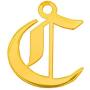 WIN JEWELRY 14K Authentic Gold Old English Inital Pendant
