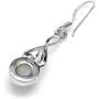 Silvershake Natural Moonstone White Gold Plated 925 Sterling Silver Victorian Swirl Style Dangle Hook Earrings