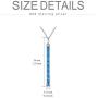 TOUPOP s925 Sterling Silver Crystal Birthstone Vertical Bar Pendant Necklace Jewelry Gifts for Women Teen Girls Birthday