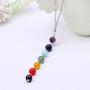 YUANKEXIANG Chakra Necklace 7 Chakra Stones Pendant Necklace Beads Gemstone Healing Crystals Jewelry Birthday
