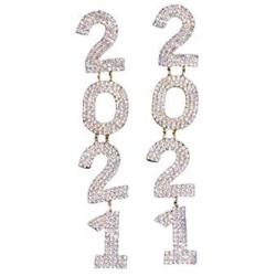 Letters 2021 Long Drop Earrings Bling Iced Out Crystal Letter Earings Personality 2021 Rhinestone Dangle Earrings for Women Girl Wedding Jewelry