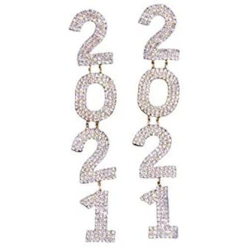 Letters 2021 Long Drop Earrings Bling Iced Out Crystal Letter Earings Personality 2021 Rhinestone Dangle Earrings for Women Girl Wedding Jewelry