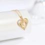 IEFRICH Initial Heart Necklace for Girls Women, Cubic Zirconia Dainty Initial Heart Pendant Necklace for Women Girls Birthday Mothers Day Valentines Gifts