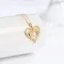 IEFRICH Initial Heart Necklace for Girls Women, Cubic Zirconia Dainty Initial Heart Pendant Necklace for Women Girls Birthday Mothers Day Valentines Gifts