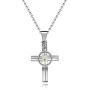 NA Cross Line Necklace,Mustard Seed Pendant, Stainless Steel Baptism Christian Jewelry, Cross Charms for Men Women Teens Y727