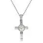 NA Cross Line Necklace,Mustard Seed Pendant, Stainless Steel Baptism Christian Jewelry, Cross Charms for Men Women Teens Y727