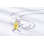 TANGPOET Star Necklace for Women S925 Sterling Silver Crystal Pendant Necklaces Star Jewelry for Teens Girls Mom Daughter