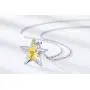 TANGPOET Star Necklace for Women S925 Sterling Silver Crystal Pendant Necklaces Star Jewelry for Teens Girls Mom Daughter