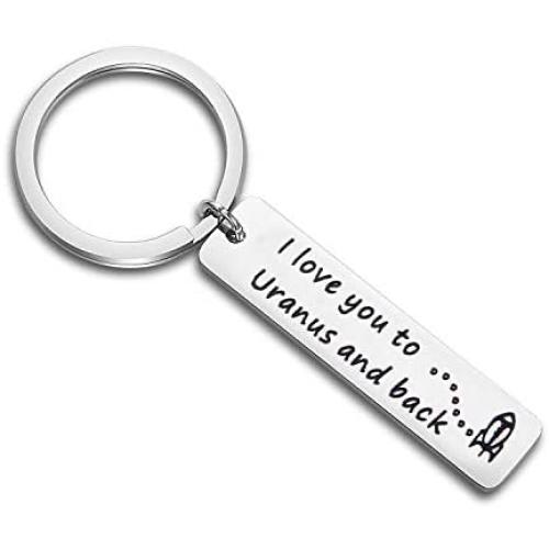 AKTAP Boyfriend Gift I Love You to Uranus and Back Couple Keychain Gifts for Girlfriend