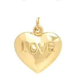Pori Jewelers 14K Solid Yellow Gold Heart Charm Pendants- Multiple Styles Available