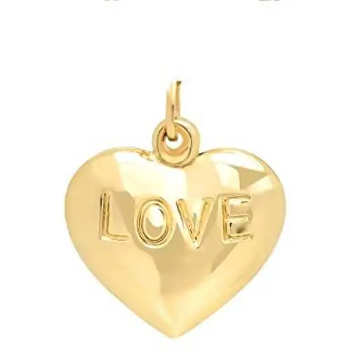 Pori Jewelers 14K Solid Yellow Gold Heart Charm Pendants- Multiple Styles Available Pori Jewelers 14K Solid Yellow Gold Heart Charm Pendants- Multiple Styles Available