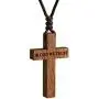 Wooden Cross Necklace for Men Women Children Kids – Natural Wooden Cross Pendant Necklace - Walnut Wood Small Cross Necklace