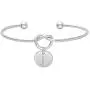 SENFAI Tie The Knot Single Initial Alphabet Letters Personalized Charms Bracelet Bangle Rhodium Plated (J3)