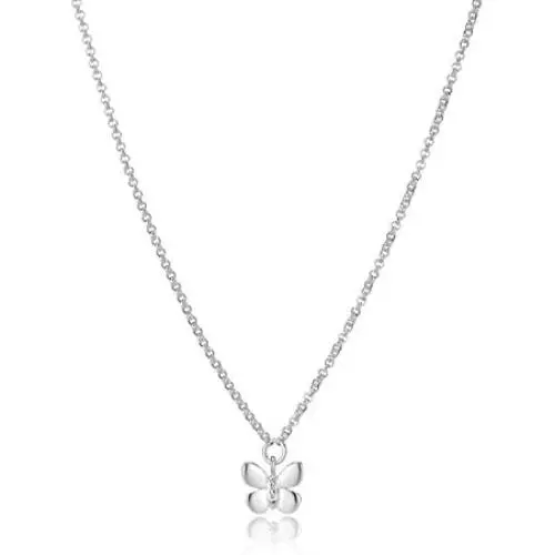 Molly B London Sterling Silver Butterfly Necklace with White Topaz - Ideal Teen Birthday Gift or Graduation Jewelry