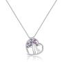 Zuo Bao Giraffe Lover Gift Amethyst Tree of Life Pendant Neckalce with Giraffe Charm Healing Jewelry Gift for Family