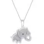 1/20 Carat (Cttw) Round Enhanced Black & White Natural Diamond Accent Elephant Pendant Necklace In 14k Gold Over Sterling Silver 1/20 Carat (Cttw) Round Enhanced Black & White Natural Diamond Accent Elephant Pendant Necklace In 14k Gold Over Sterling Silver