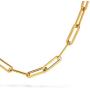 Stonemint 18k Warm Yellow Gold-Plated 4.8mm Paperclip Link Chain Necklace and Bracelet - 6.75''- 24''