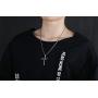Lary Jewelry Nail Cross Stainless Steel Pendants Christian Necklace 23'' Rolo Chain, 3 Colors