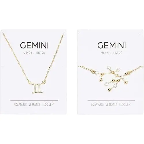 Gemini Zodiac Necklace and Bracelet, Astrology Jewelry Sets for Women Gemini Zodiac Necklace and Bracelet, Astrology Jewelry Sets for Women