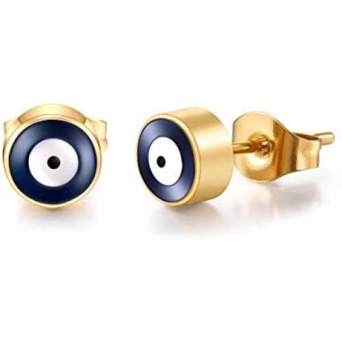 PPJew Evil Eye Necklace Chain Blue Eyes Amulet Pendant Necklace Ojo Turco Kabbalah Protection Adjustable Delicate Jewelry Gift for Women Girls（Silver/Gold）