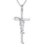 LINLIN FINE JEWELRY Cross Necklace 925 Sterling Silver Infinity Love of God Heart Cross Pendant Necklace Christian Gift for Women Girls