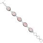 Rose Quartz Bracelet 925 Silver Overlay Handmade Vintage Style Jewelry for Women Mom Wife