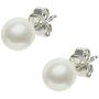 Gem Stone King 925 Sterling Silver Cultured Freshwater White Pearl Necklace Earrings Bracelet Bridal Gift Set