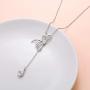 S925 Sterling Silver Large Dragonfly Pendant Long Sweater Necklace 26 Inch Chain for Women Teen Girls Birthday Gifts Jewelry