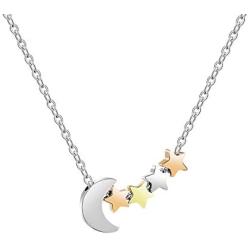 Joycuff Moon and Stars Necklaces for Girlfriend Wife Daughter Mom Best Friend Silver Gold Rose Gold Plated Cute Charm Pendant Dainty Delicate Fashion Handmade Trendy Crescent Moon Jewelry