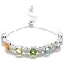 YoTreasure Chakra Stone Solid 925 Sterling Silver Link Chain Bracelet 8''