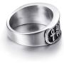 Elfasio Men Stainless Steel Rings Egyptian Eye of Horus Cross of Life Ankh Symbol Vintage Band Jewelry Size 8-13
