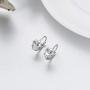 Owl Earrings Hoop Lucky Sterling Silver Animal Lover Jewelry Set Valentine‘s Day Birthday Gifts for Women Girlfriend Best Friend