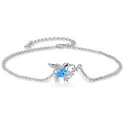 Hummingbird Daisy Bracelet, 925 Sterling Silver with Eye-Catching Cubic Zirconia Bracelet for Women, Hummingbird Jewelry Mother Day Gift for Mom Wife Daughter Friend with Gift Box
