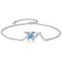 Hummingbird Daisy Bracelet, 925 Sterling Silver with Eye-Catching Cubic Zirconia Bracelet for Women, Hummingbird Jewelry Mother Day Gift for Mom Wife Daughter Friend with Gift Box