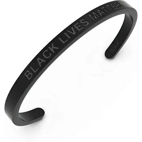 MADIBELLA Black Lives Matter Cuff Bracelet - Adjustable BLM Stainless Steel - Luxury, Hand Stamped, Inspirational Bangle - Adjusts For Kids and Adults MADIBELLA Black Lives Matter Cuff Bracelet - Adjustable BLM Stainless Steel - Luxury, Hand Stamped, Inspirational Bangle - Adjusts For Kids and Adults