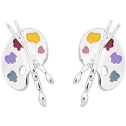 SEIRAA Artsy Paint Palette Earring for Art Teacher Painting Lovers Paint Brush Artist Jewelry