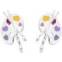 SEIRAA Artsy Paint Palette Earring for Art Teacher Painting Lovers Paint Brush Artist Jewelry