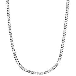 Savlano 925 Sterling Silver 3.5mm Italian Solid Curb Cuban Link Chain Necklace for Men & Women - Made in Italy Comes Gift Box (3.5mm)