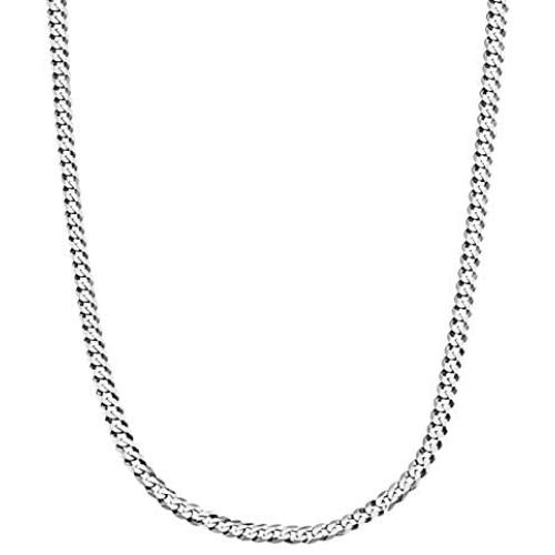 Savlano 925 Sterling Silver 3.5mm Italian Solid Curb Cuban Link Chain Necklace for Men & Women - Made in Italy Comes Gift Box (3.5mm)