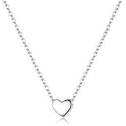 EVER FAITH Jewelry Gift 925 Sterling Silver Tiny Triangle Moon Star Dainty Heart Pendant Choker Necklace for Women, Girls